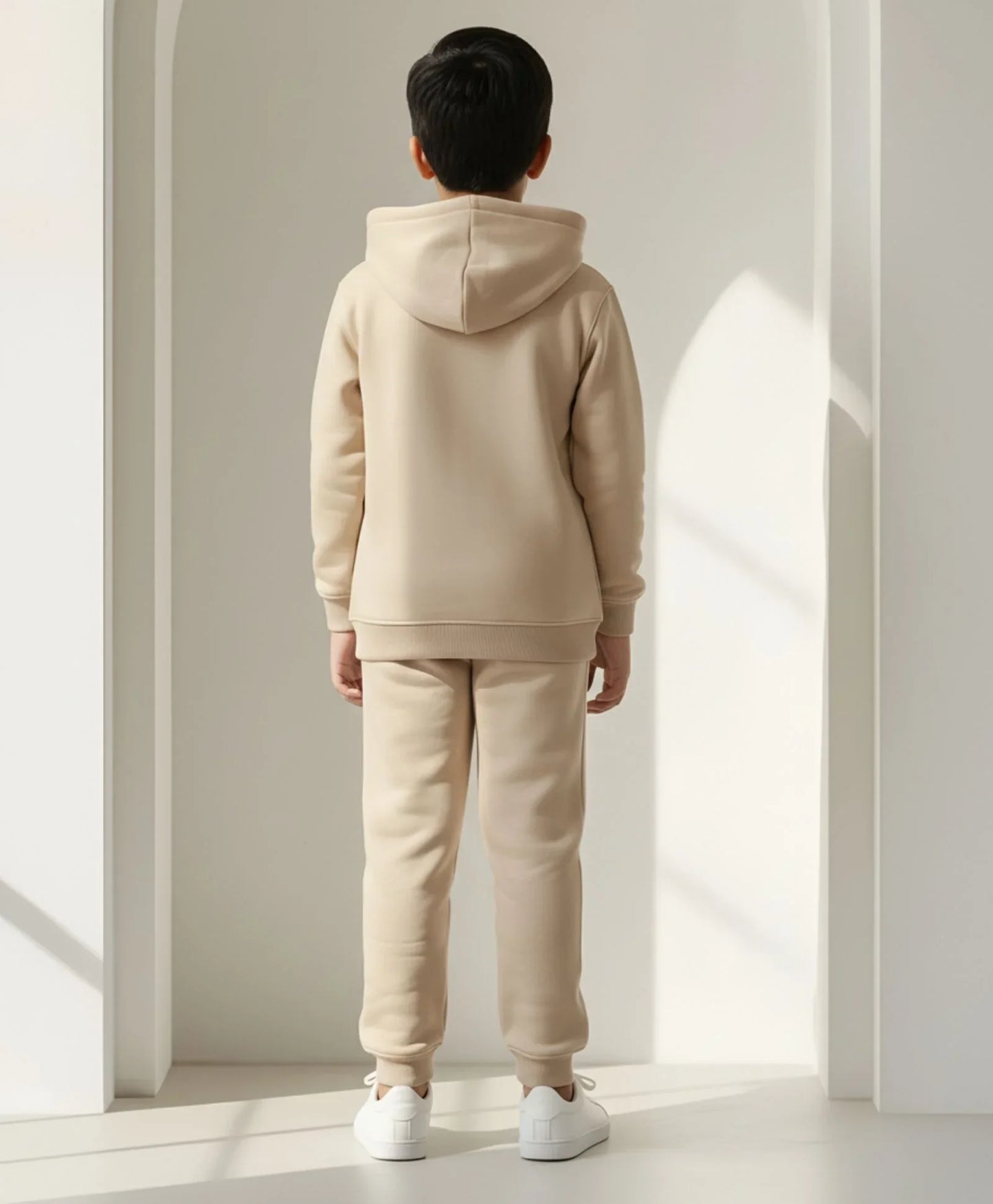 NEW ESSENTIALS FLEECE HOODIE JOGGER SET - BEIGE