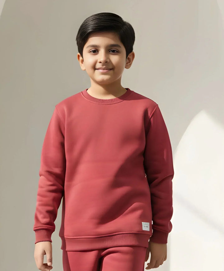 BEYOND BASIC BOYS FLEECE SWEATSHIRT - WINE - Anthrilo 