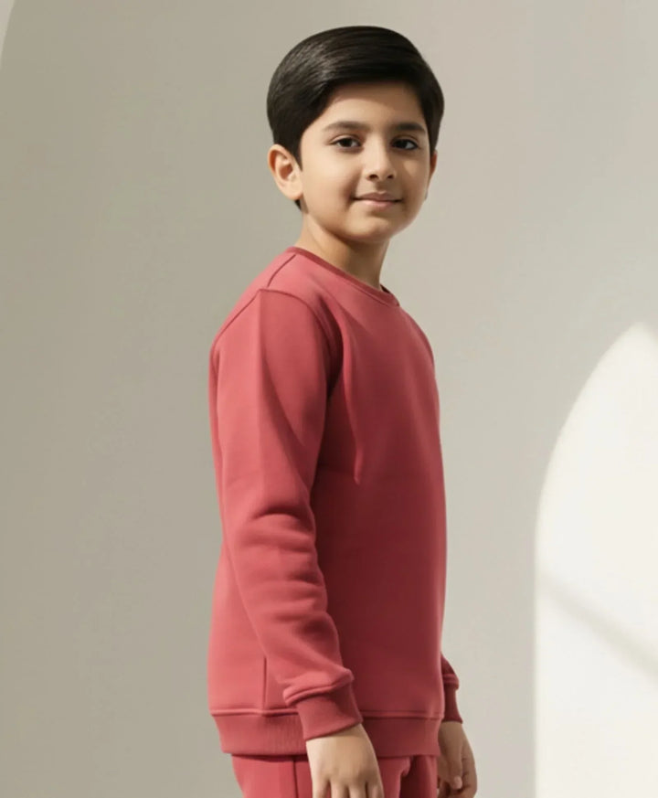 BEYOND BASIC BOYS FLEECE SWEATSHIRT - WINE - Anthrilo 