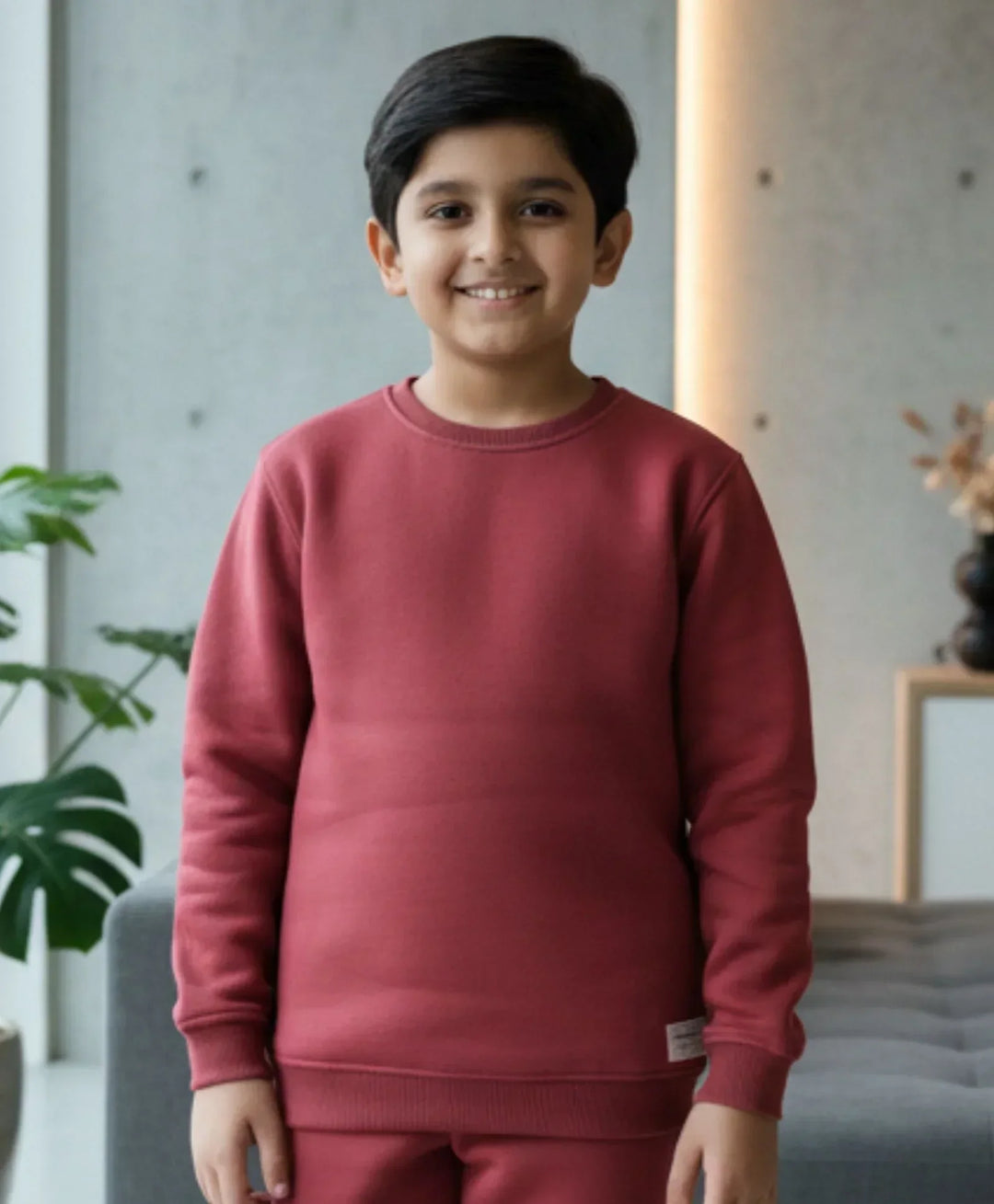 BEYOND BASIC BOYS FLEECE SWEATSHIRT - WINE - Anthrilo 