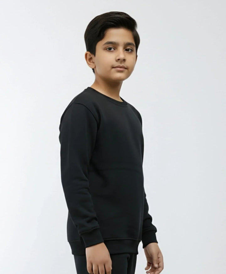 REBEL ESSENTIALS BOYS FLEECE SWEATSHIRT - BLACK - Anthrilo 