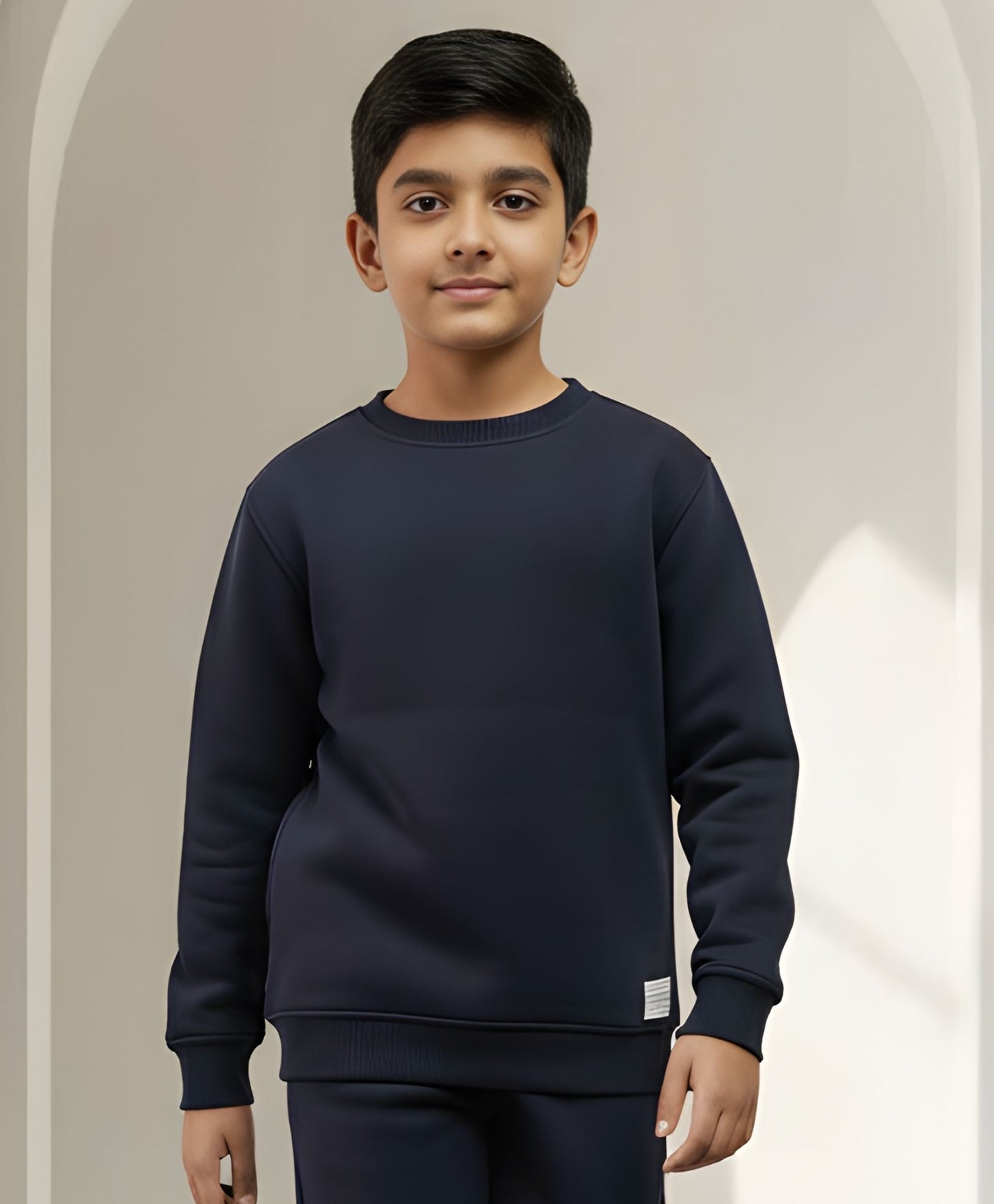 UNBOUND ESSENTIALS BOYS FLEECE SWEATSHIRT - NAVY