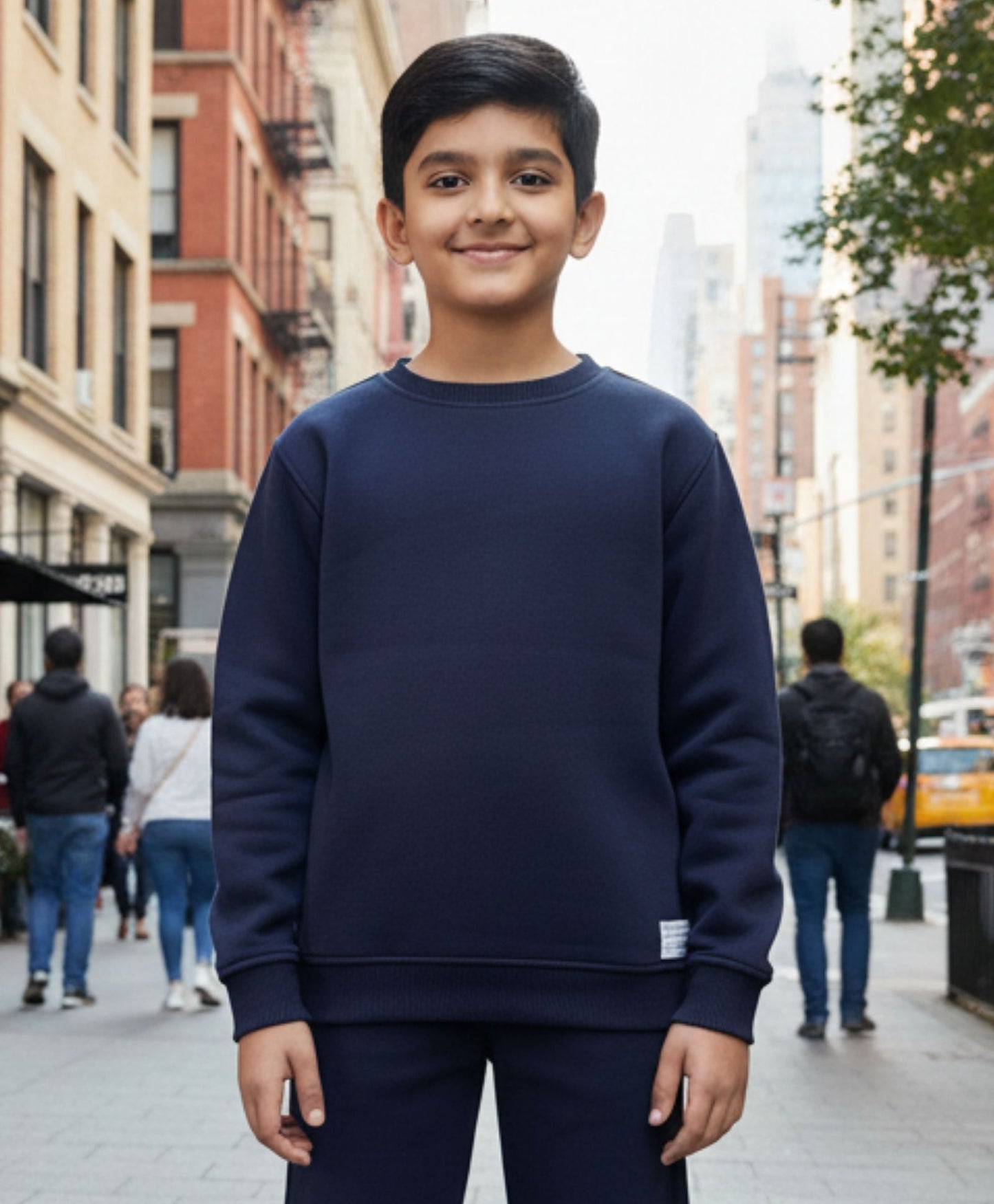 UNBOUND ESSENTIALS BOYS FLEECE SWEATSHIRT - NAVY