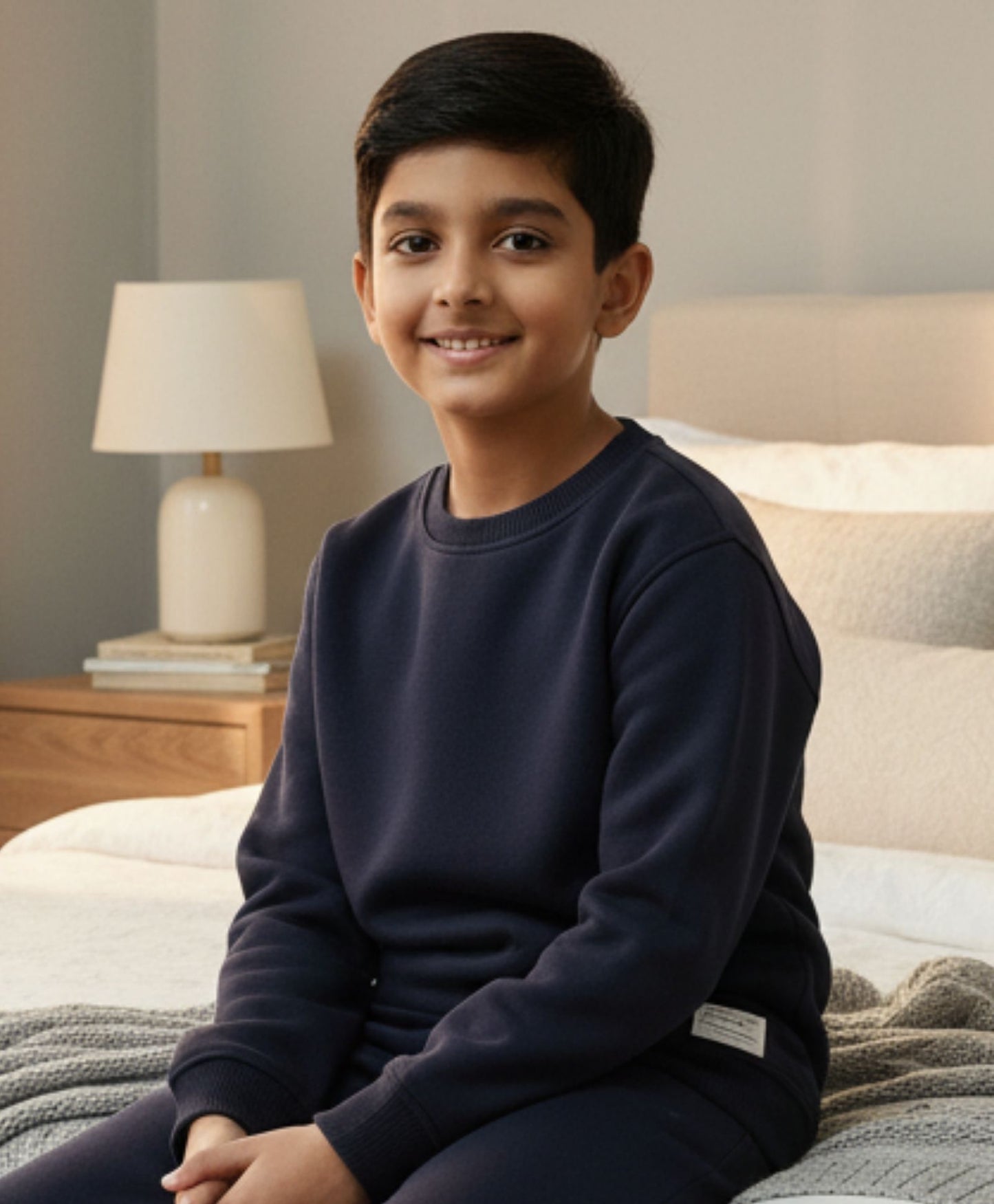 UNBOUND ESSENTIALS BOYS FLEECE SWEATSHIRT - NAVY