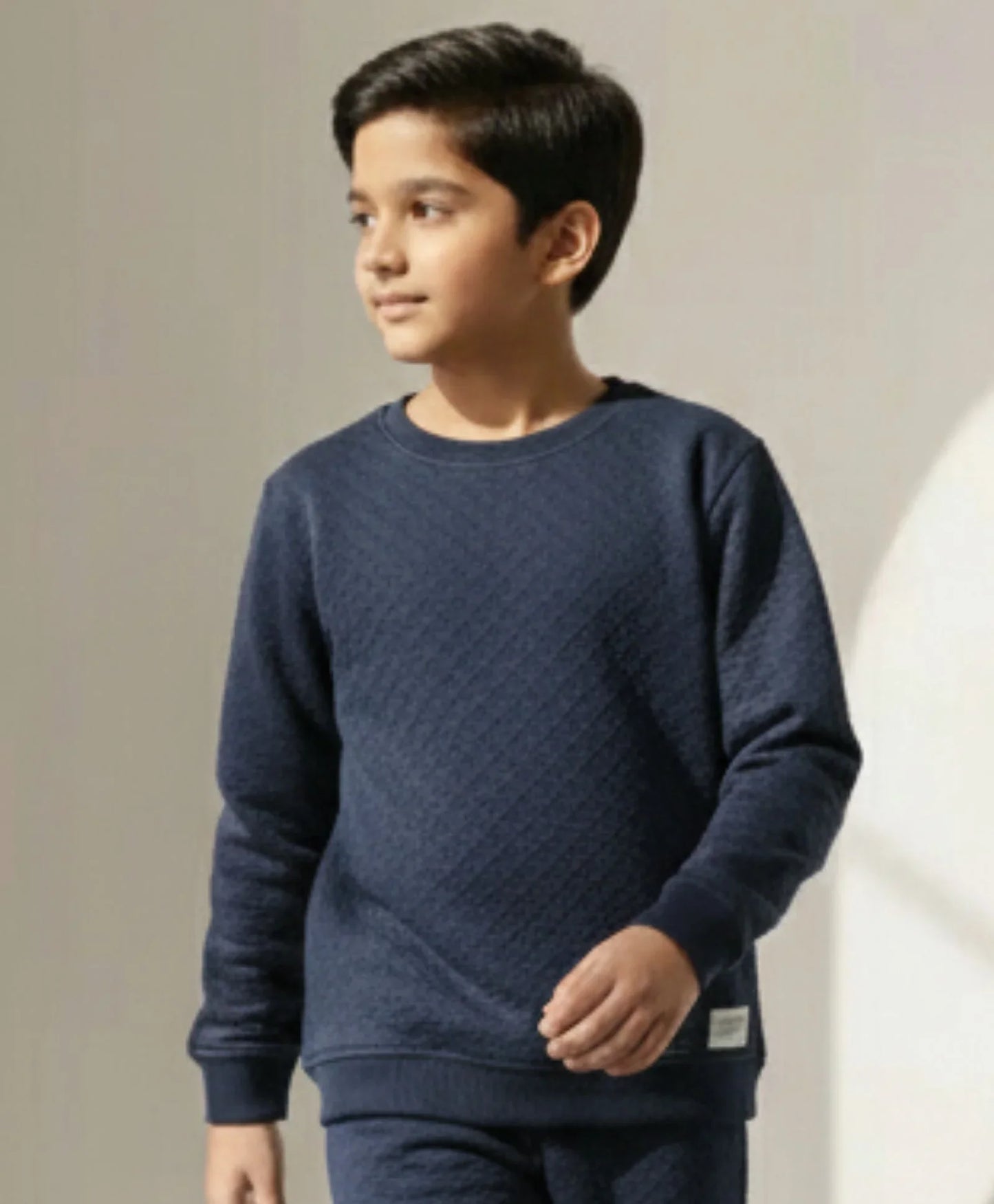MINIMAL ESSENTIALS BOYS FLEECE SWEATSHIRT - NAVY