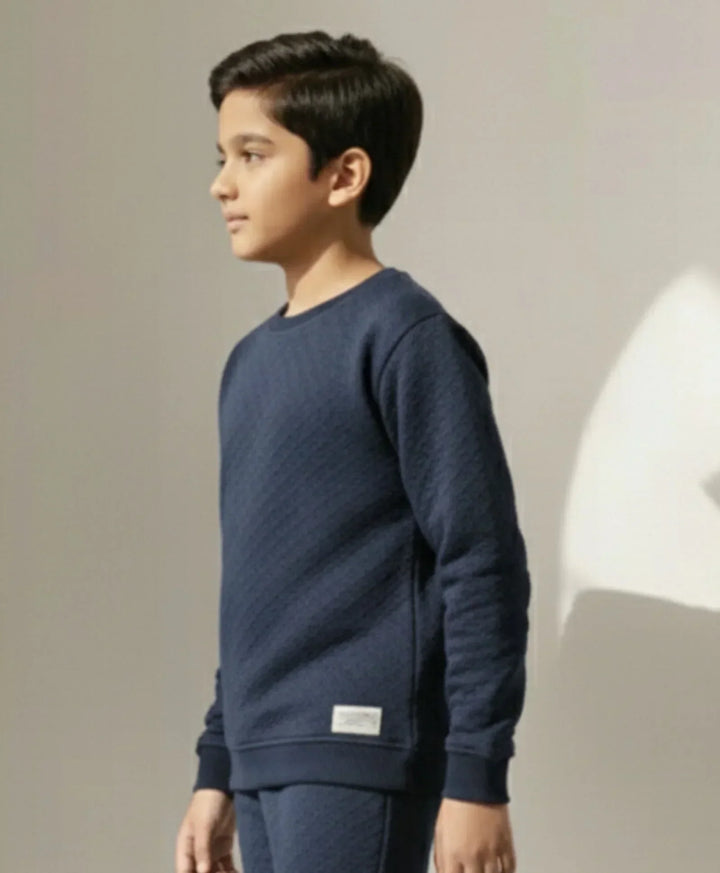 MINIMAL ESSENTIALS BOYS FLEECE SWEATSHIRT - NAVY - Anthrilo 