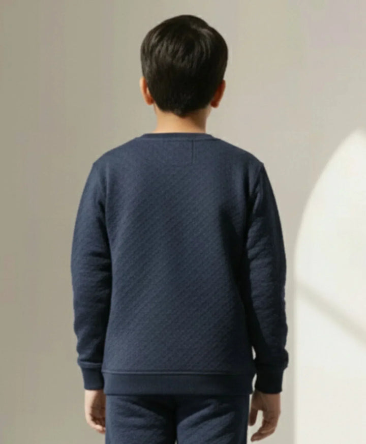 MINIMAL ESSENTIALS BOYS FLEECE SWEATSHIRT - NAVY - Anthrilo 