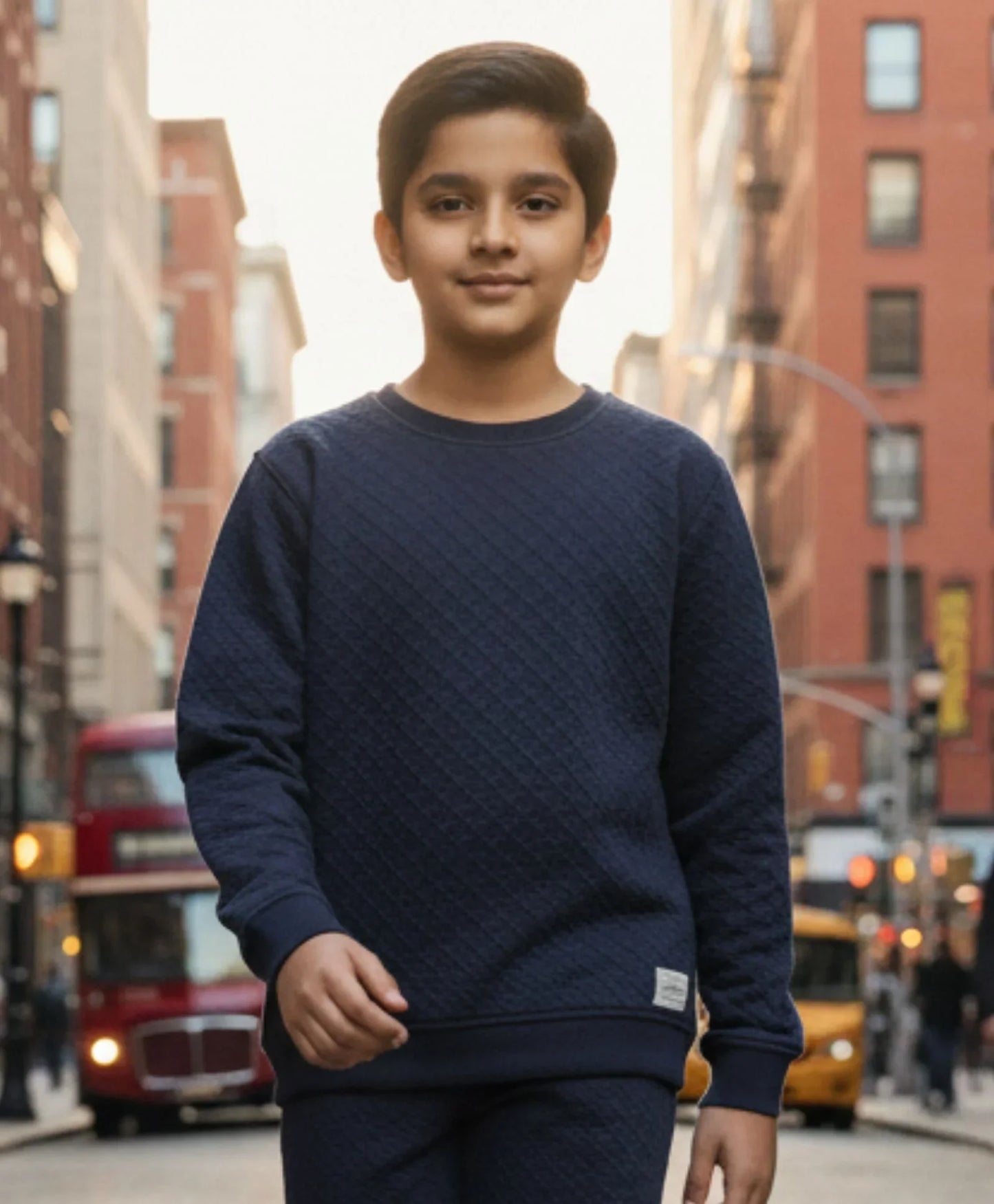 MINIMAL ESSENTIALS BOYS FLEECE SWEATSHIRT - NAVY