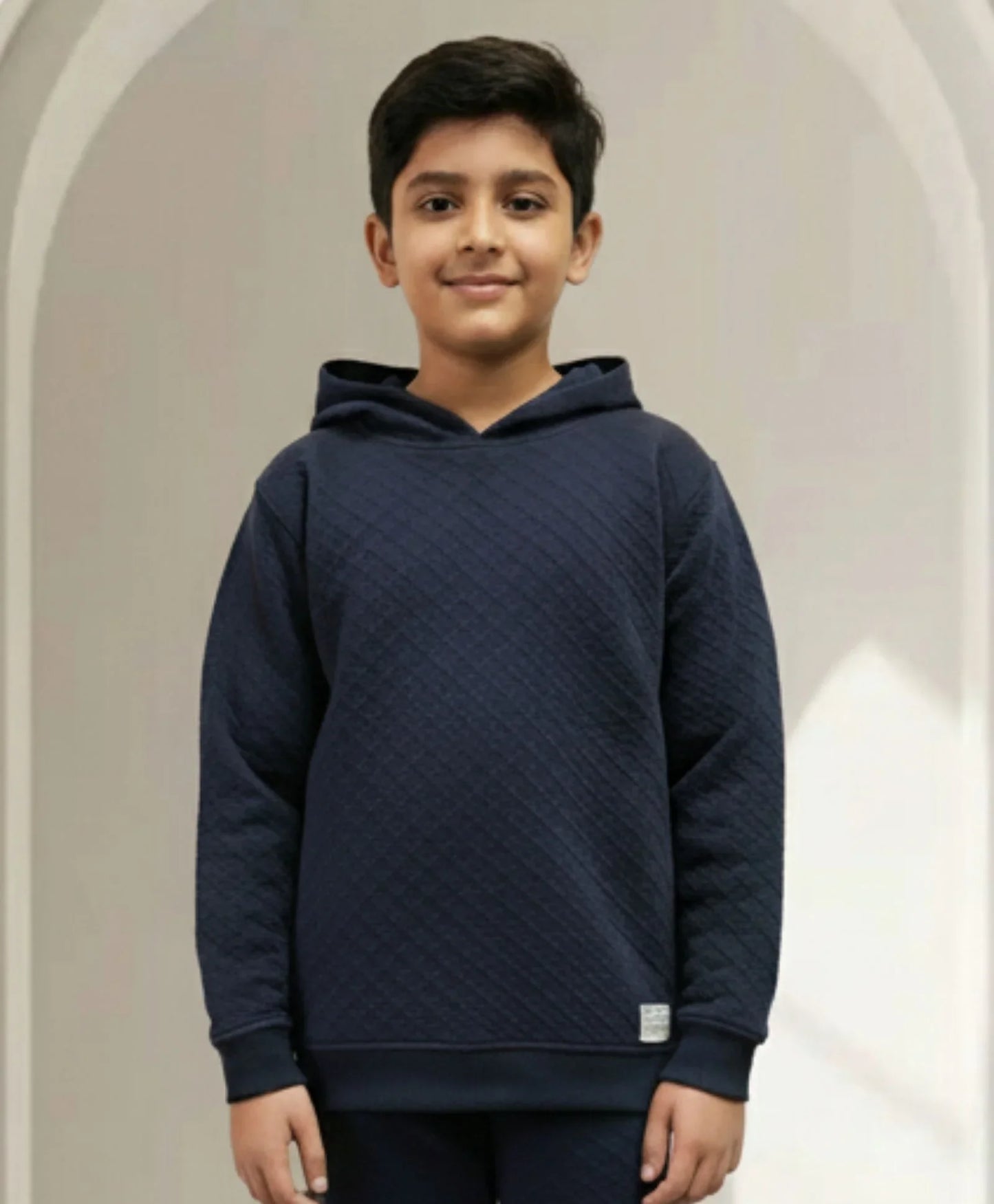 MINIMAL ESSENTIALS BOYS FLEECE HOODIE - NAVY