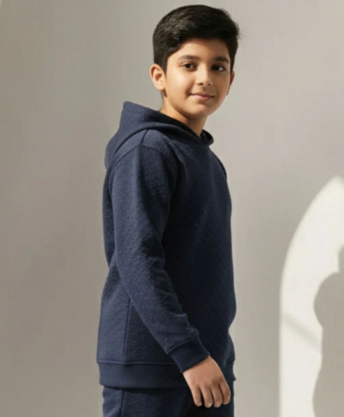 MINIMAL ESSENTIALS BOYS FLEECE HOODIE - NAVY