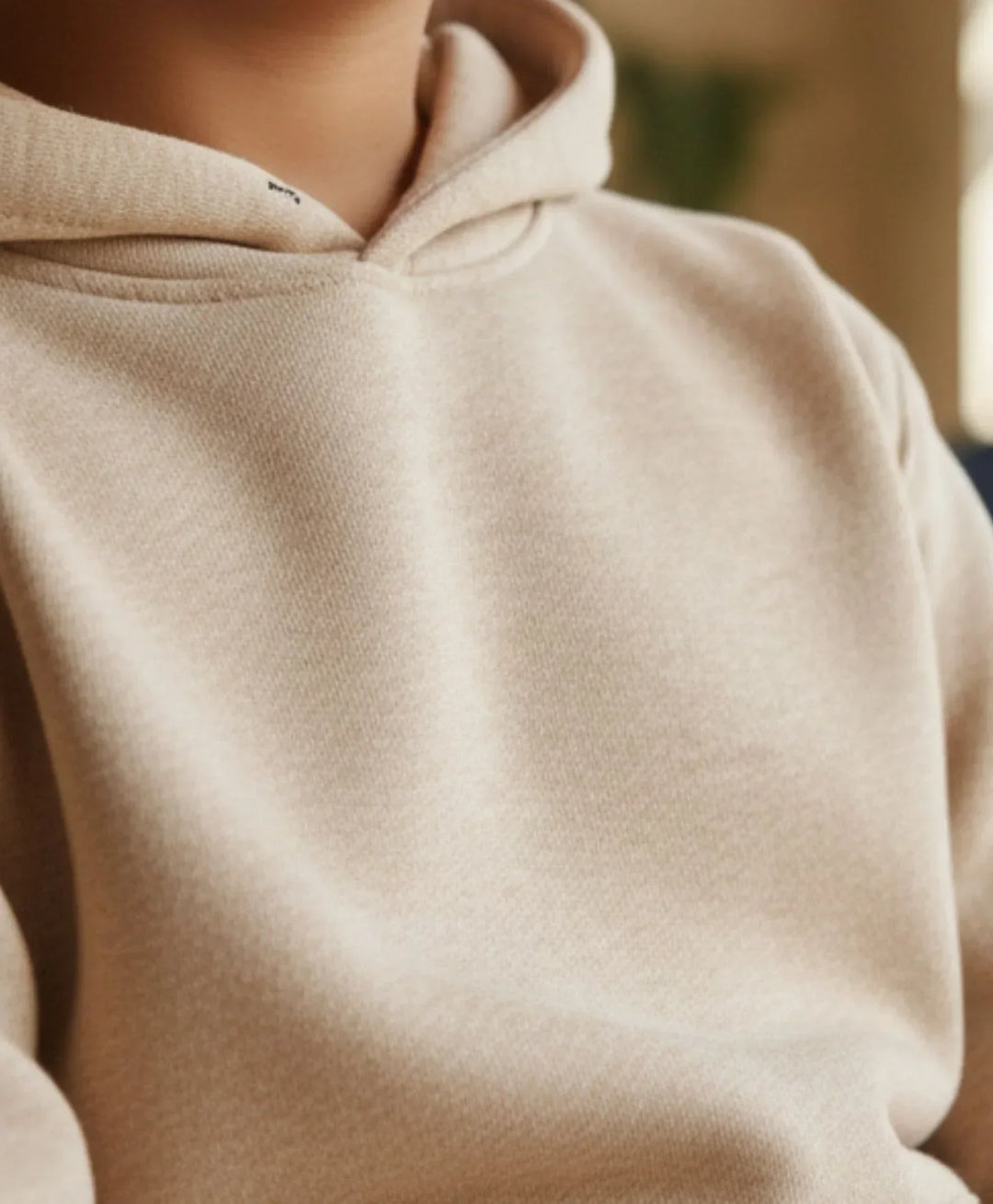 NEW ESSENTIALS BOYS FLEECE HOODIE - BEIGE - Anthrilo 