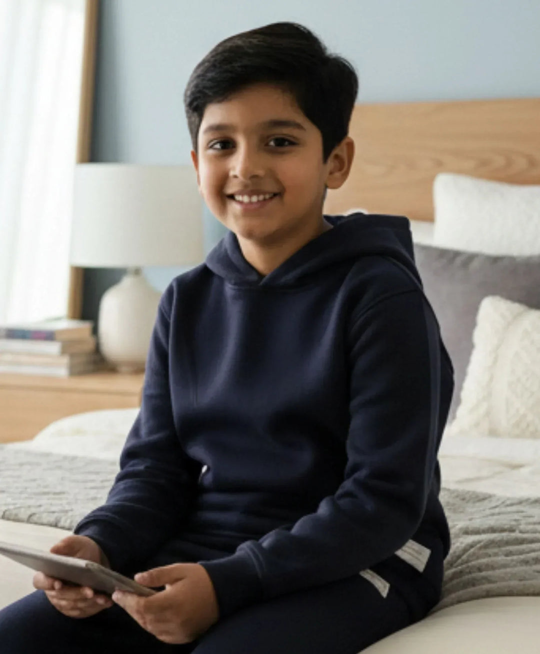 UNBOUND ESSENTIALS BOYS FLEECE HOODIE - NAVY - Anthrilo 