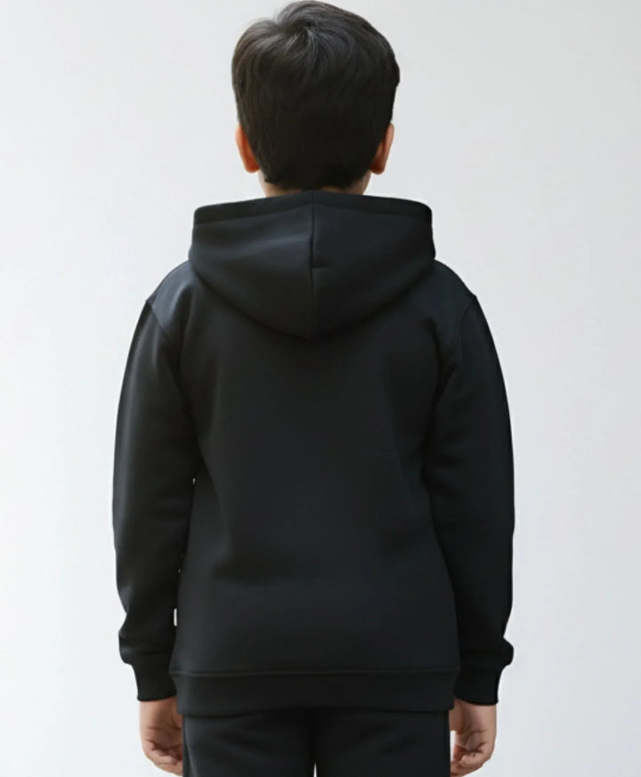 REBEL ESSENTIALS BOYS FLEECE HOODIE - BLACK - Anthrilo 
