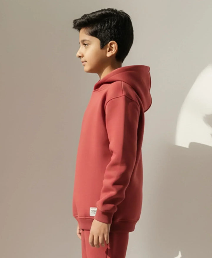 BEYOND BASIC BOYS FLEECE HOODIE - WINE - Anthrilo 
