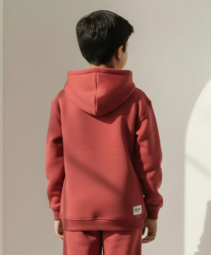 BEYOND BASIC BOYS FLEECE HOODIE - WINE - Anthrilo 