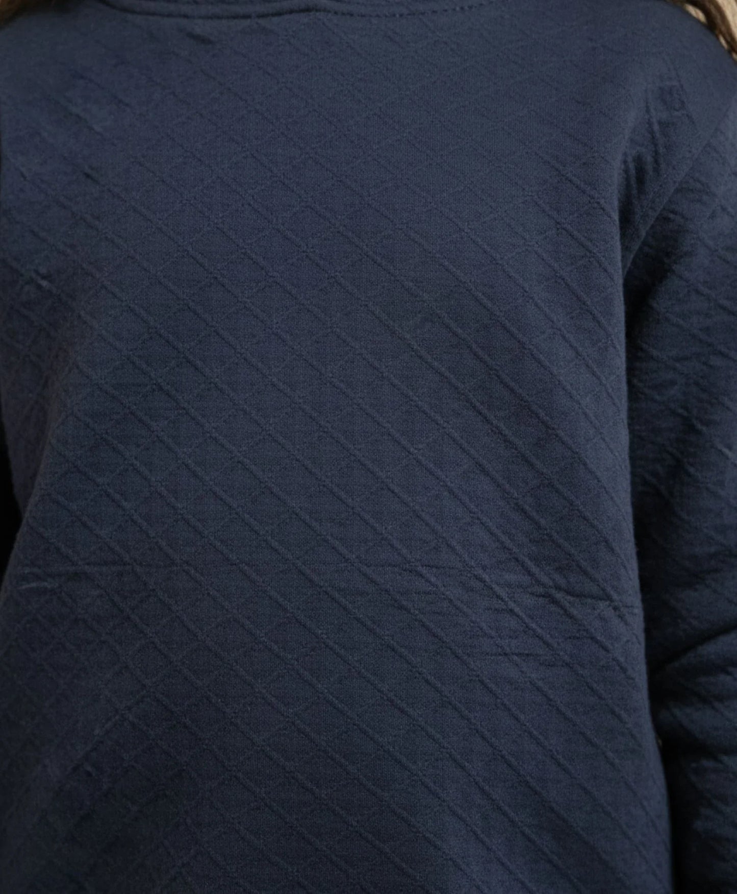 MINIMAL ESSENTIALS GIRLS FLEECE HOODIE - NAVY