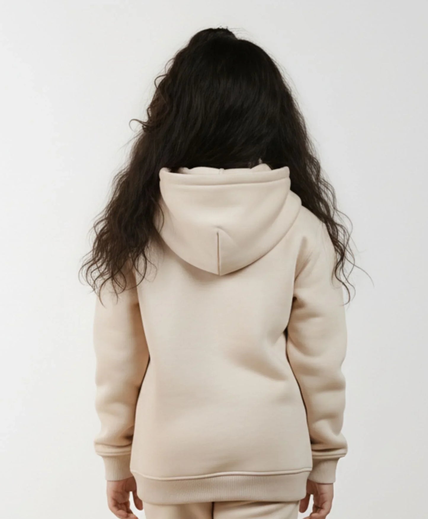 NEW ESSENTIALS GIRLS FLEECE HOODIE - BEIGE