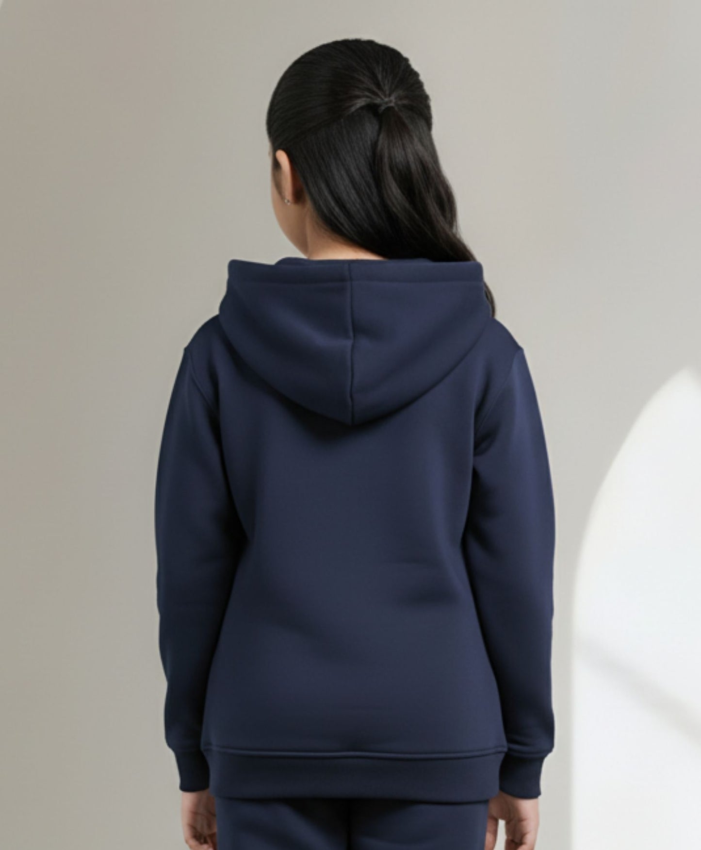 UNBOUND ESSENTIALS GIRLS FLEECE HOODIE - NAVY