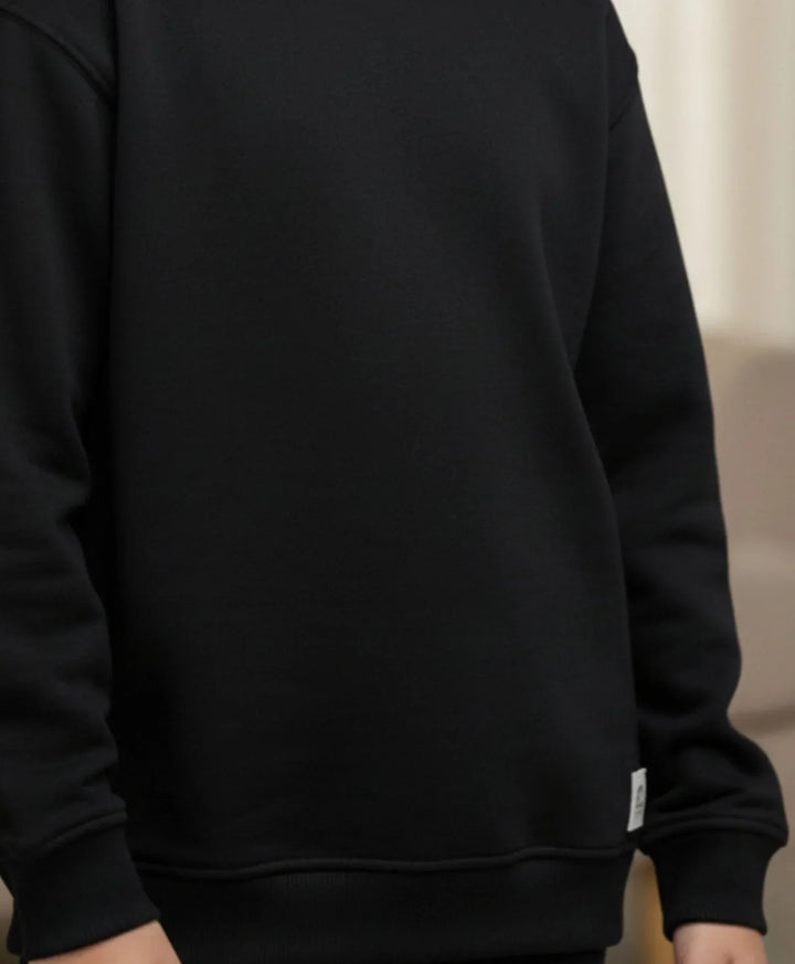 REBEL ESSENTIALS GIRLS FLEECE HOODIE - BLACK - Anthrilo 