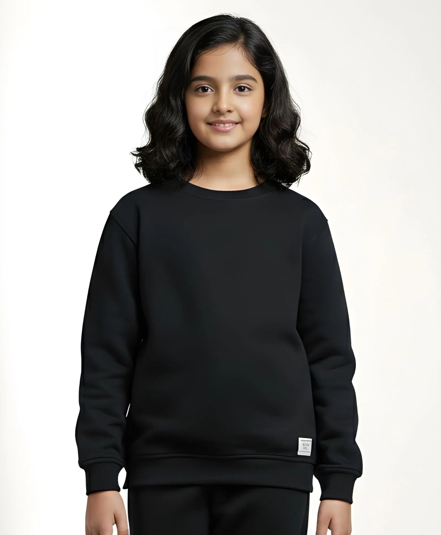 REBEL ESSENTIALS GIRLS FLEECE SWEATSHIRT - BLACK