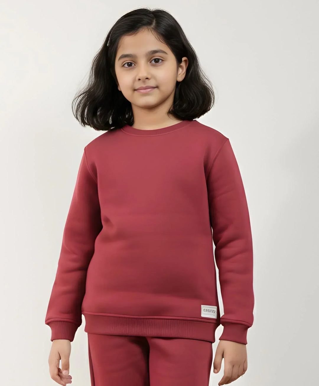 BEYOND BASIC GIRLS FLEECE SWEATSHIRT - WINE - Anthrilo 