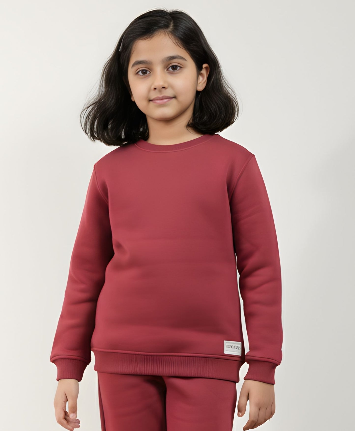 BEYOND BASIC GIRLS FLEECE SWEATSHIRT - WINE