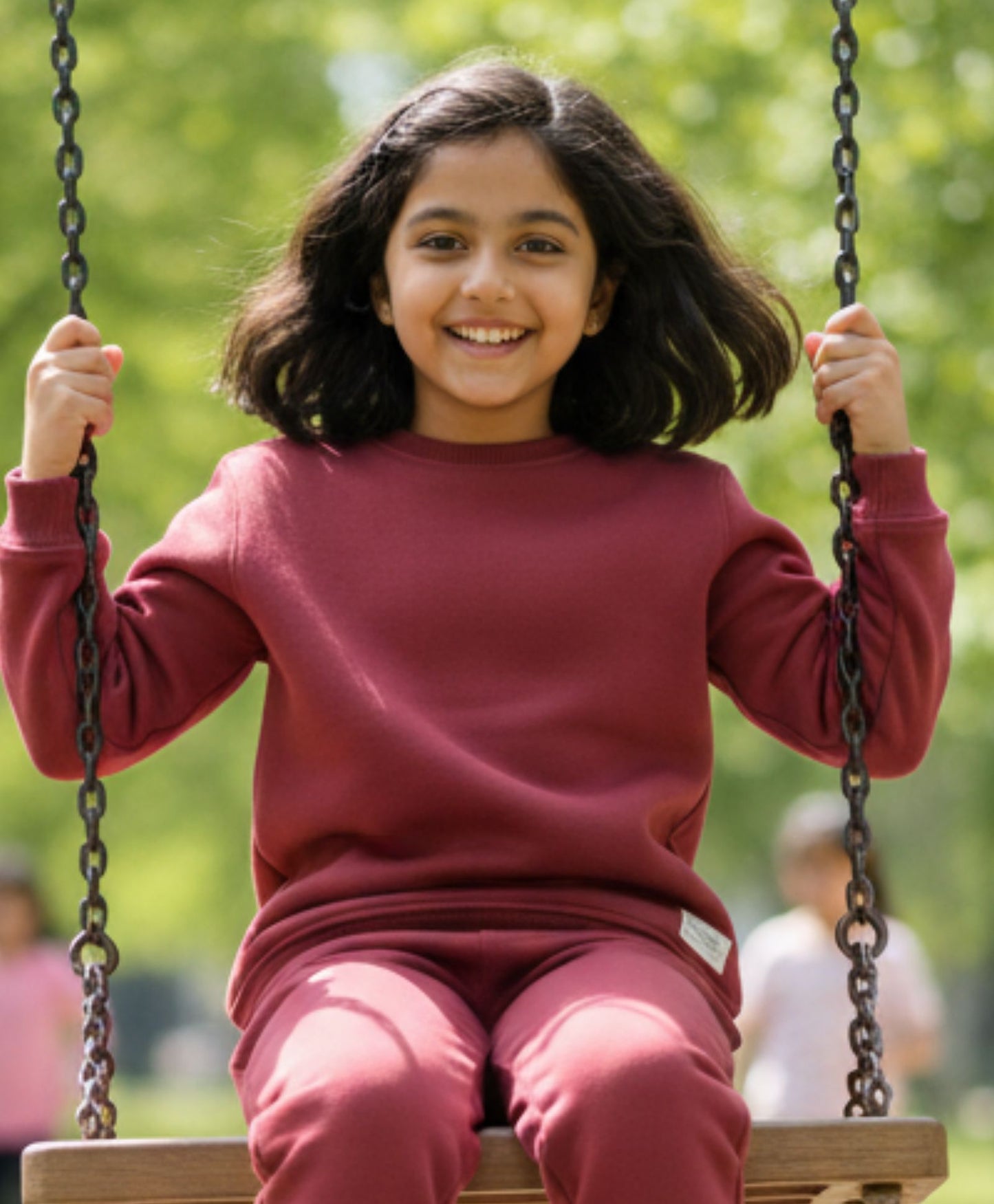 BEYOND BASIC GIRLS FLEECE SWEATSHIRT - WINE