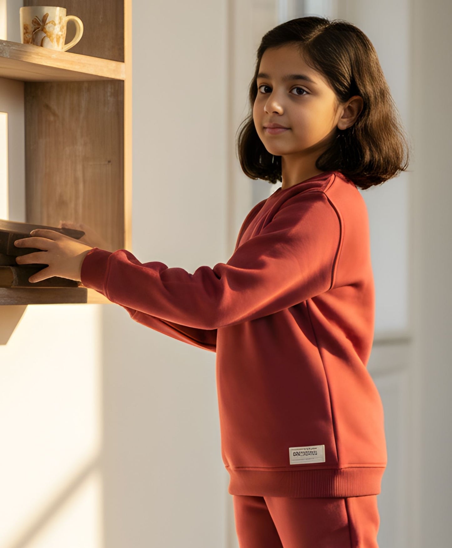 BEYOND BASIC GIRLS FLEECE SWEATSHIRT - WINE