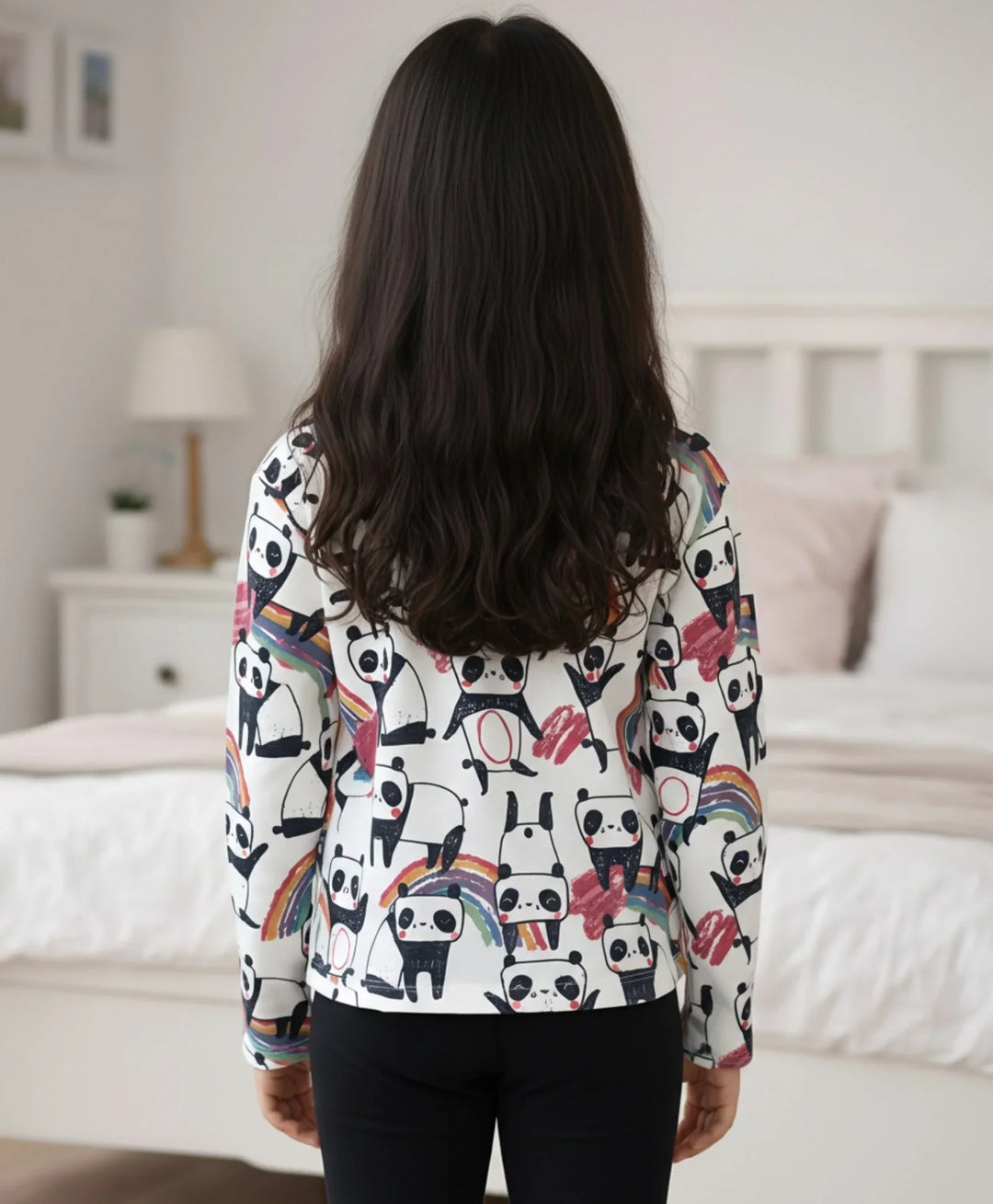 PANDA LONG SLEEVES T-SHIRT - WHITE