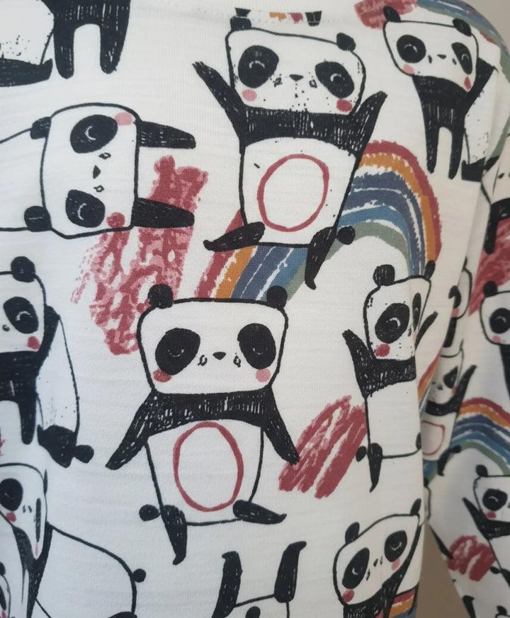 PANDA LONG SLEEVES T-SHIRT - WHITE