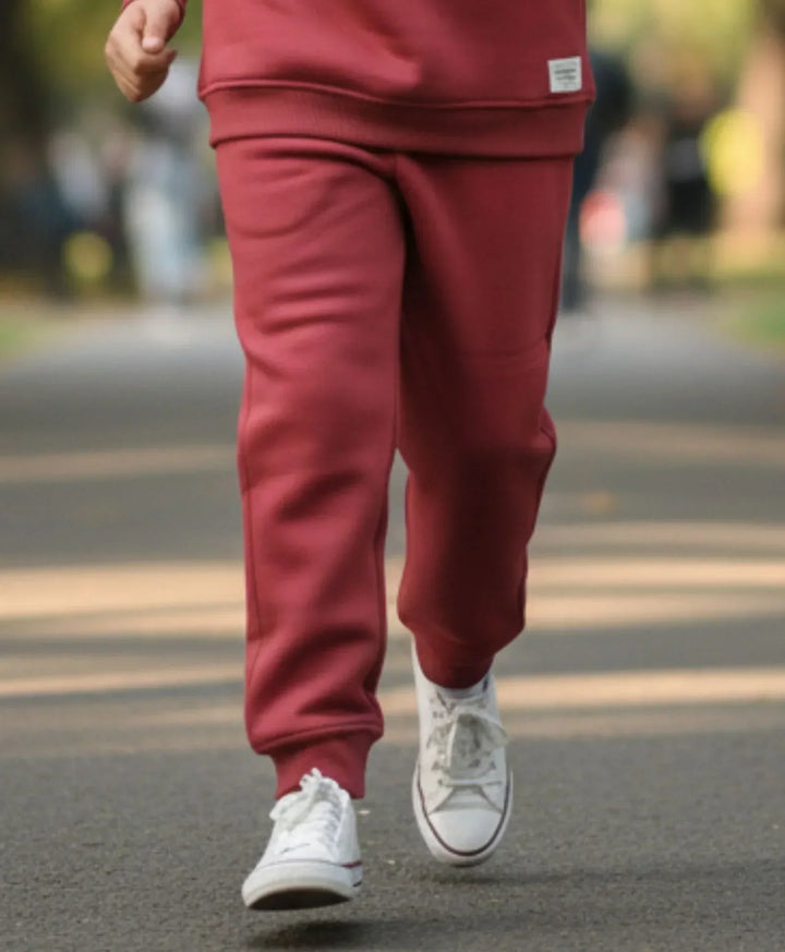 BEYOND BASIC BOYS FLEECE JOGGER - WINE