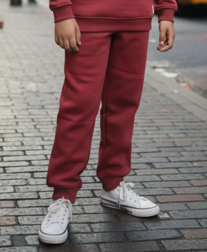 BEYOND BASIC GIRLS FLEECE JOGGER - WINE