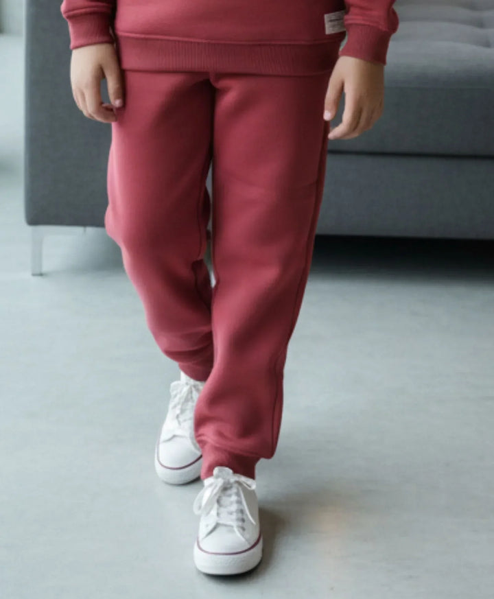 BEYOND BASIC GIRLS FLEECE JOGGER - WINE