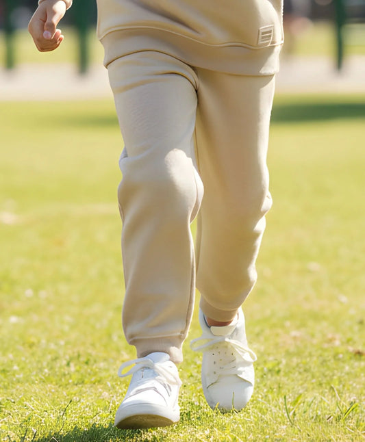 NEW ESSENTIALS GIRLS FLEECE JOGGER - BEIGE