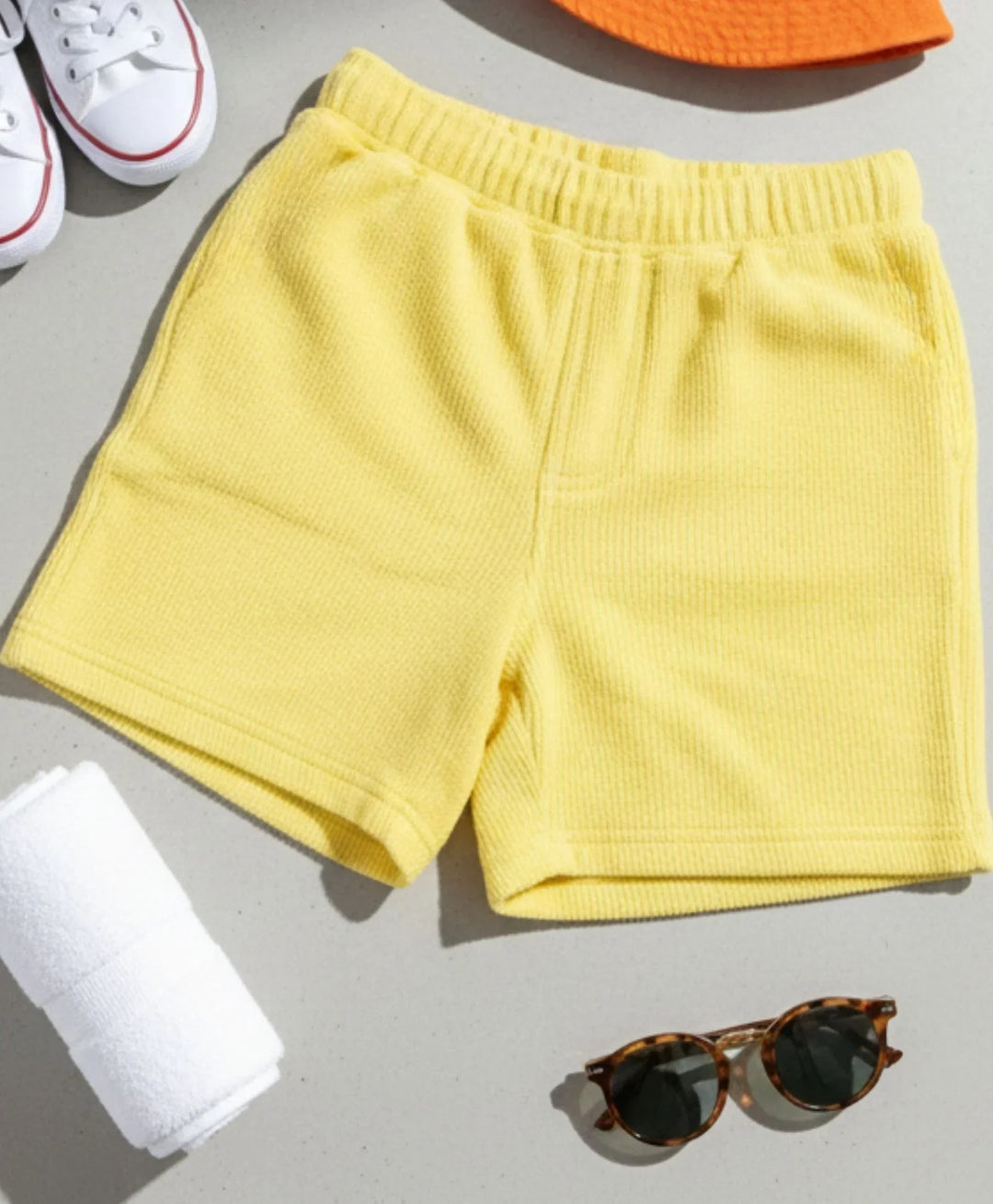 Sunny Yellow Summer Boys Shorts - Yellow