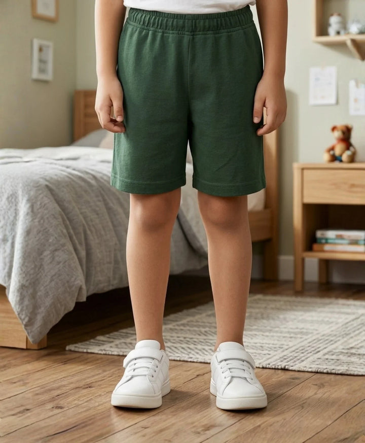 Olive Green Summer Boys Shorts - Olive