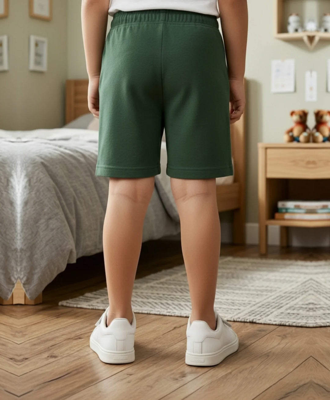 Olive Green Summer Boys Shorts - Olive