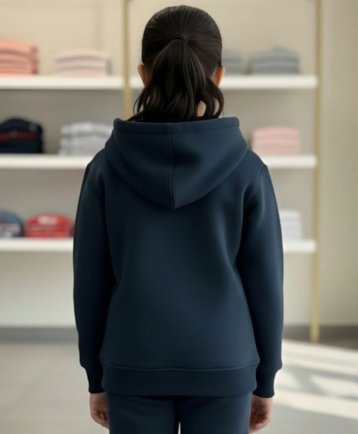 WEARABLE ESSENTIAL GIRLS FLEECE HOODIE - TEAL - Anthrilo 