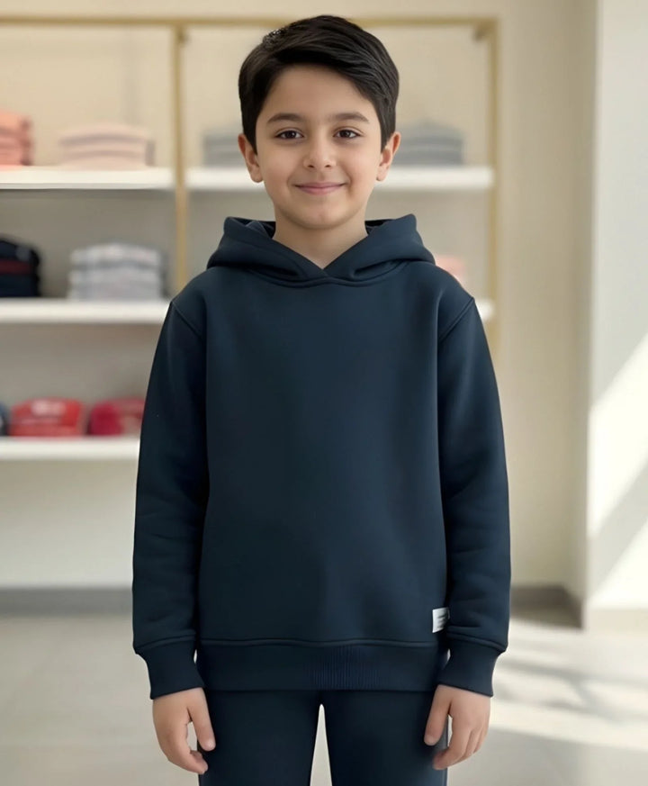 WEARABLE ESSENTIAL BOYS FLEECE HOODIE - TEAL - Anthrilo 