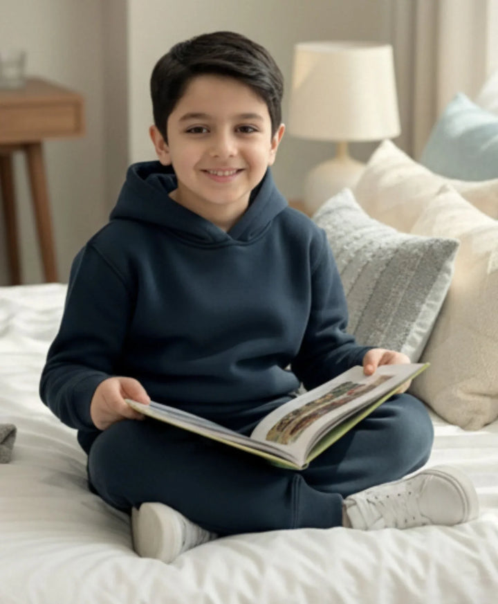 WEARABLE ESSENTIAL BOYS FLEECE HOODIE JOGGER SET - TEAL - Anthrilo 