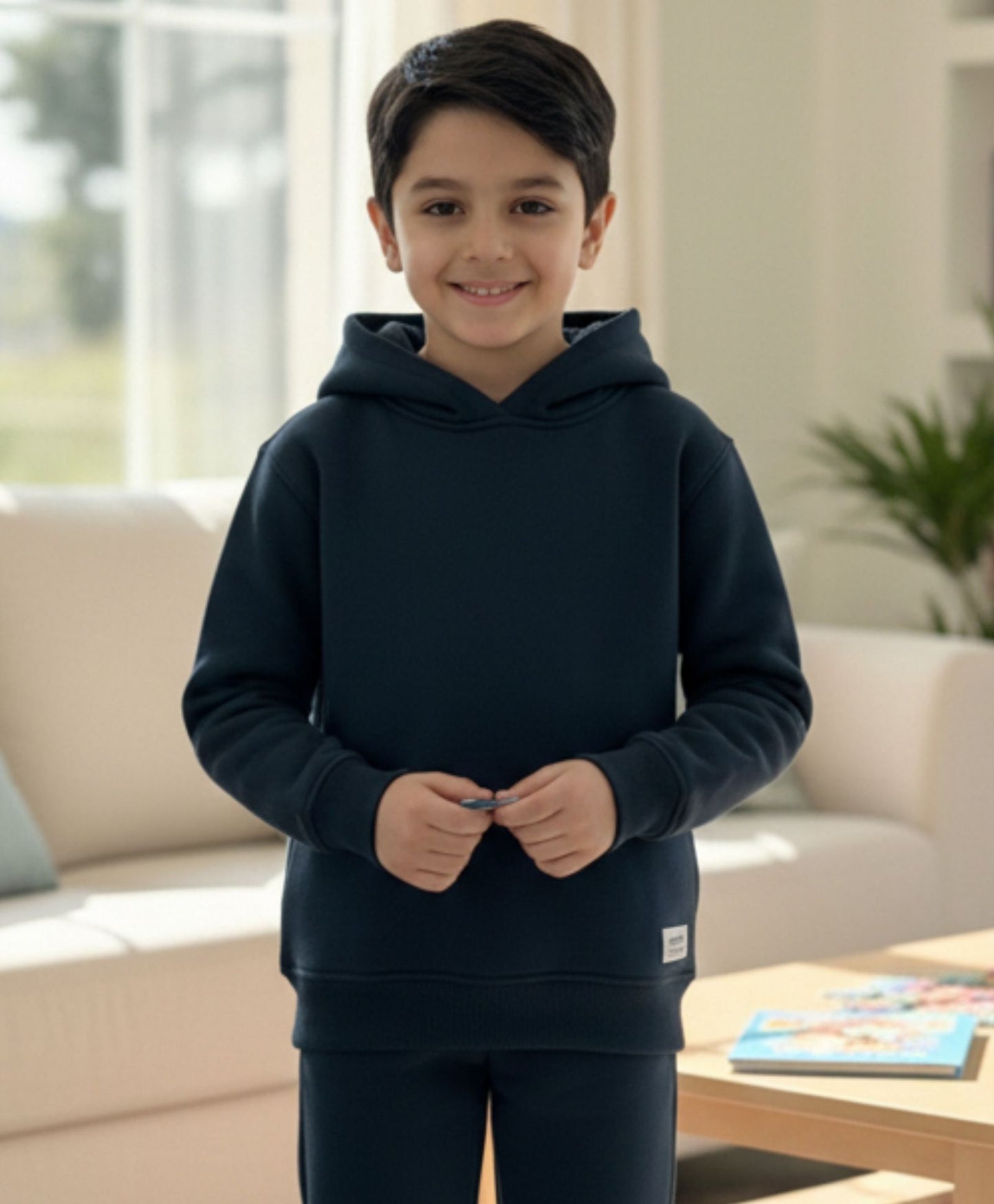 WEARABLE ESSENTIAL BOYS FLEECE HOODIE - TEAL - Anthrilo 