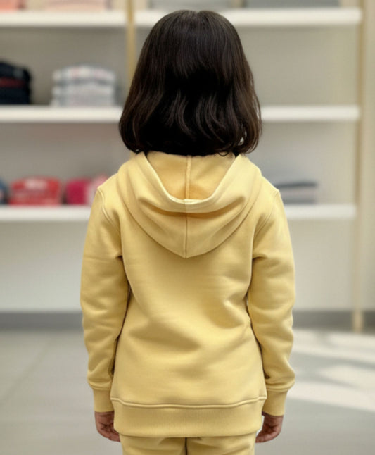 JUST STYLE ESSENTIAL GIRLS FLEECE HOODIE - YELLOW