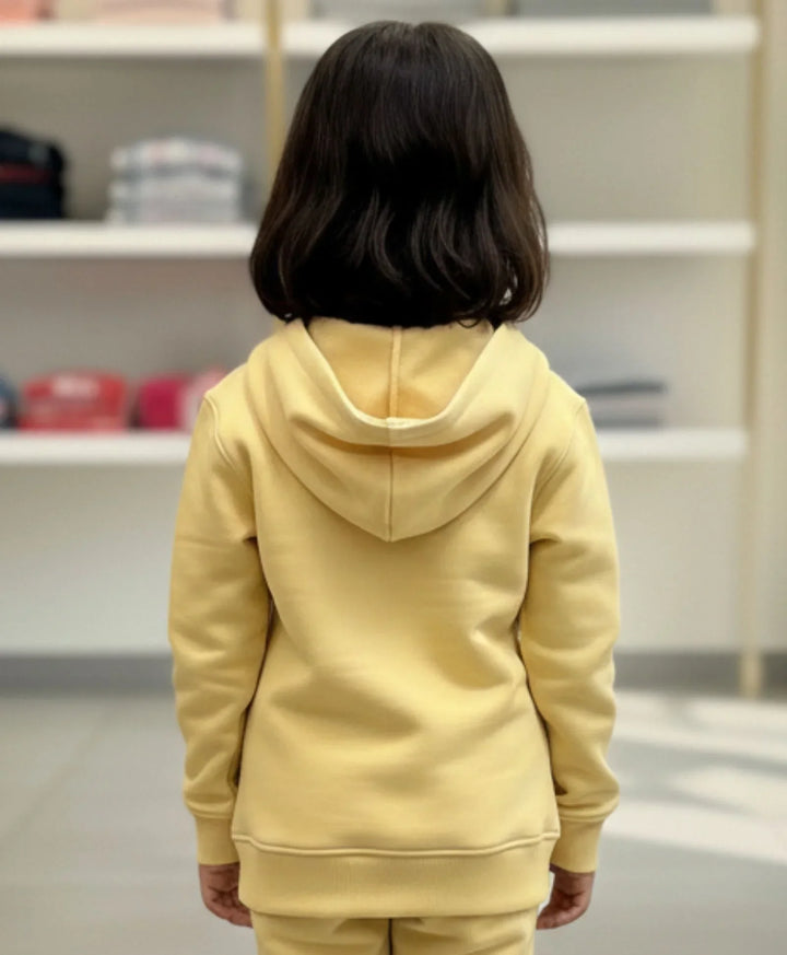 JUST STYLE ESSENTIAL GIRLS FLEECE HOODIE - YELLOW - Anthrilo 