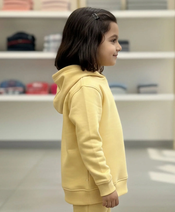 JUST STYLE ESSENTIAL GIRLS FLEECE HOODIE - YELLOW - Anthrilo 