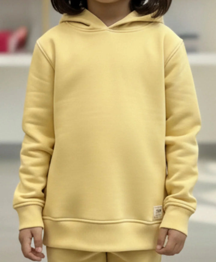 JUST STYLE ESSENTIAL GIRLS FLEECE HOODIE - YELLOW - Anthrilo 