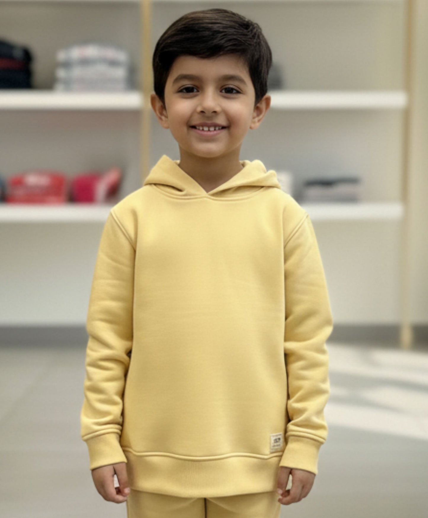 JUST STYLE ESSENTIAL BOYS FLEECE HOODIE - YELLOW