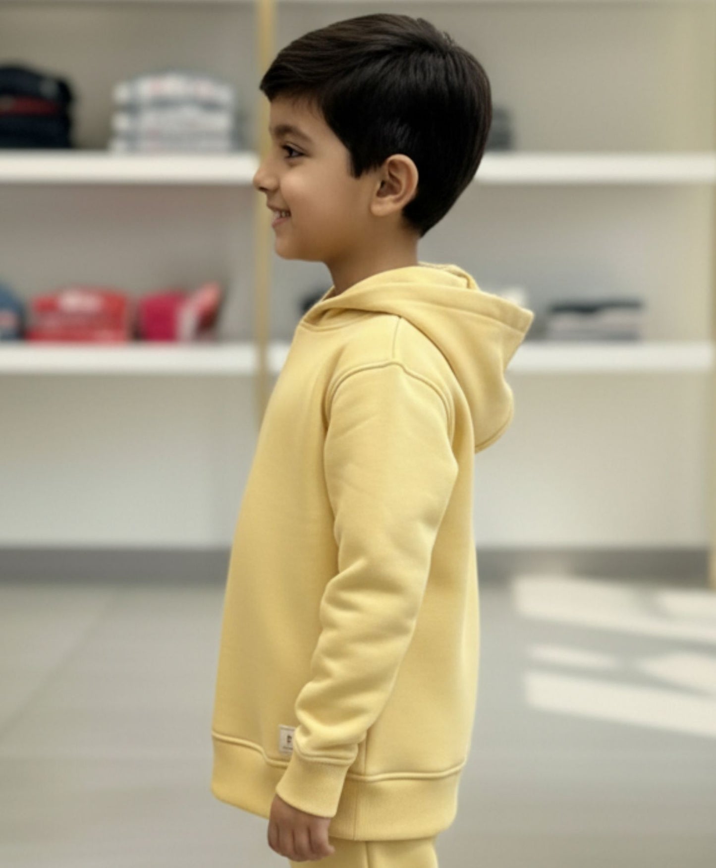 JUST STYLE ESSENTIAL BOYS FLEECE HOODIE - YELLOW