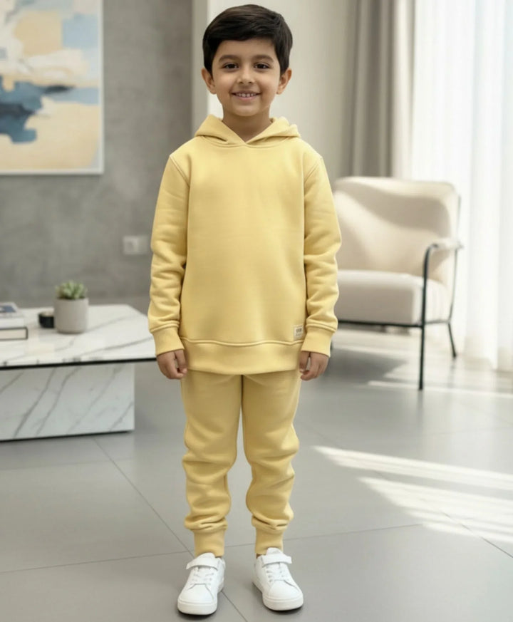 JUST STYLE ESSENTIAL BOYS FLEECE HOODIE - YELLOW - Anthrilo 