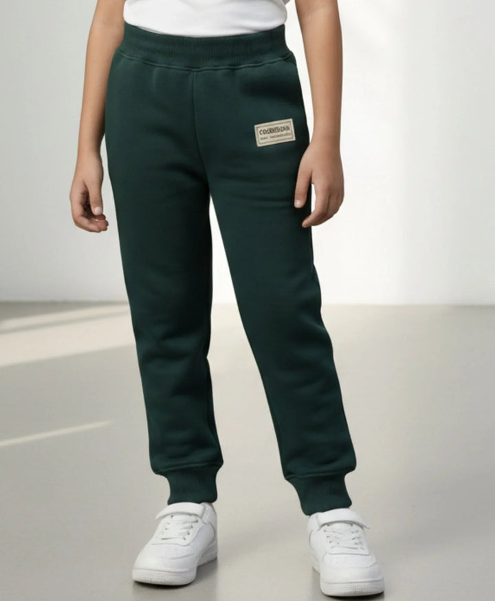 SIMPLE ESSENTIAL GIRLS FLEECE JOGGER - DARK GREEN - Anthrilo 