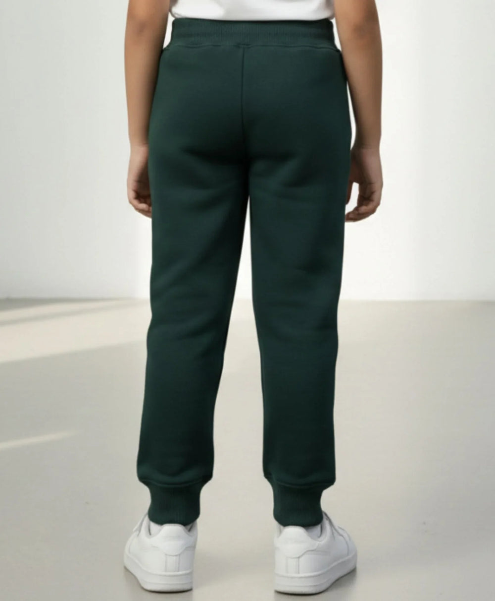 SIMPLE ESSENTIAL GIRLS FLEECE JOGGER - DARK GREEN - Anthrilo 